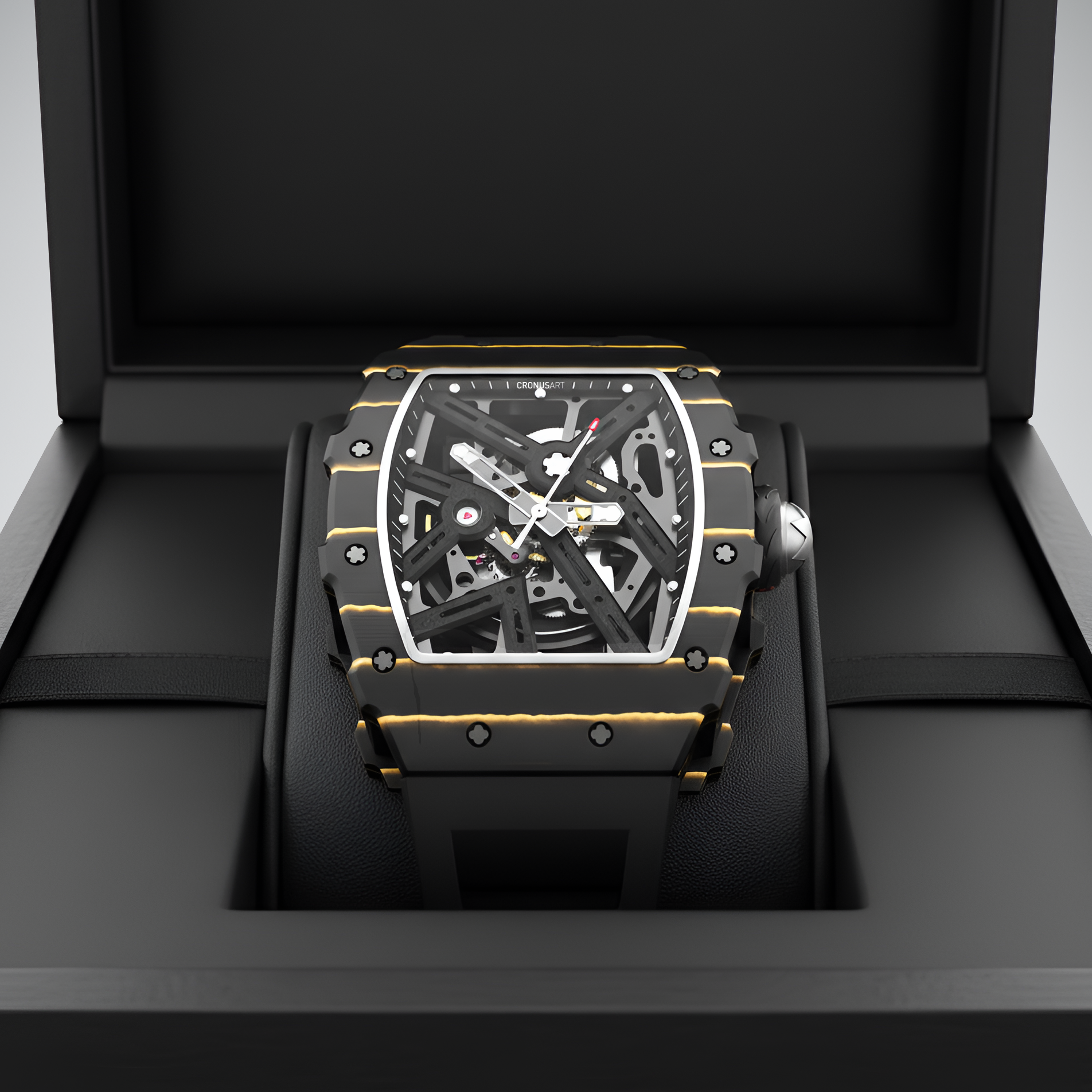 Cronusart CM002-12A Men Automatic Watch - NTPT Carbon Skeleton breitvacher
