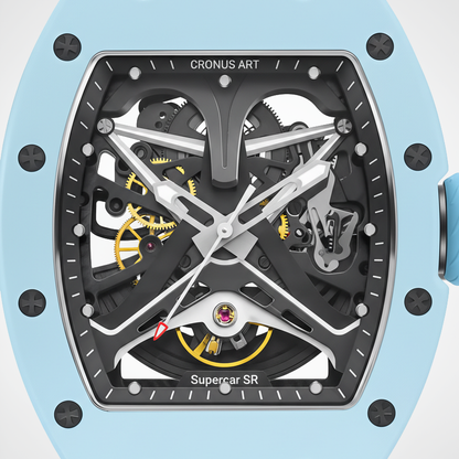 CRONUSART CM09-017 Men’s Automatic Mechanical Watch with Skeleton Racing Dial breitvacher