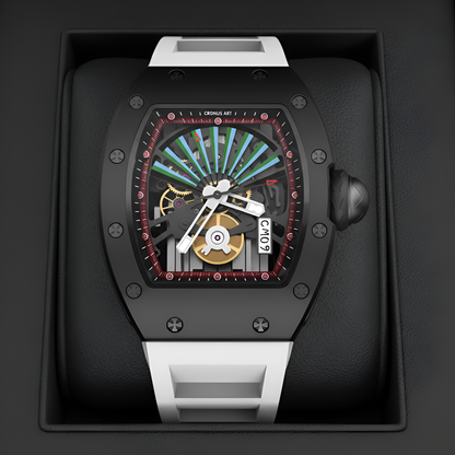 Cronusart CM09-001 Carbon Steel Skeleton Watch - Fan Dial Edition breitvacher